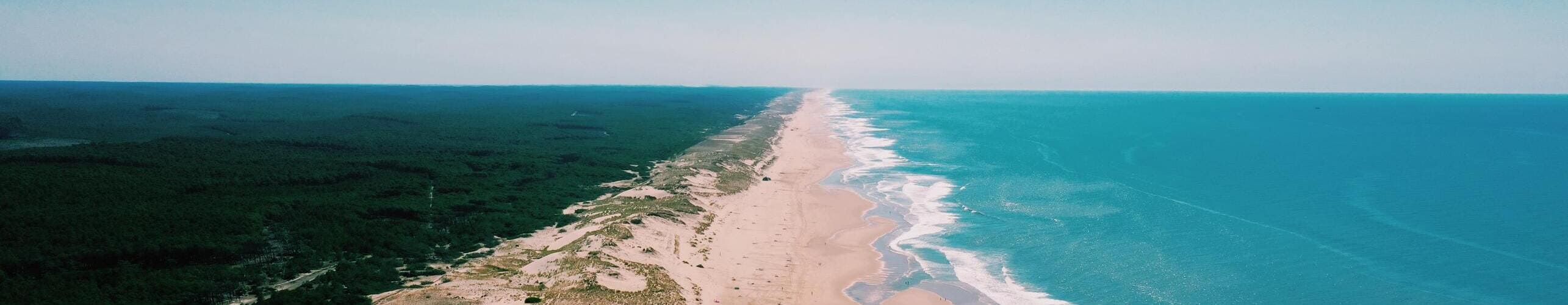 Vue aérienne des plages de Lacanau