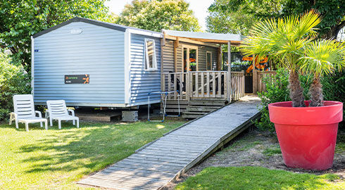 rampe d'accès PMR d'un mobil-home