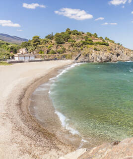 Plage d'Argeles-sur-Mer typique du Roussillon