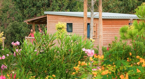 Mobil-home éco-conçu parfaitement intégré dans son cadre naturel