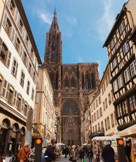 La cathédrale gothique de Strasbourg dans le Bas-Rhin