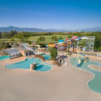 Campsite with a waterpark