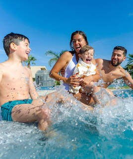 Plenty of splashing around and poolside fun Homair