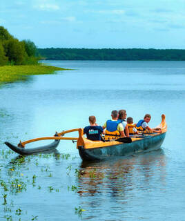 Canoë sur le lac d'Aureilhan